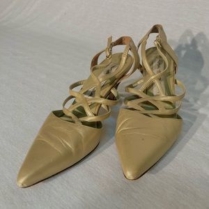 Vintage Gold Strappy Italian Heels
